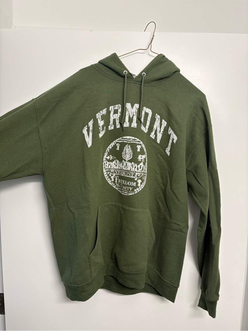 Vermont Graphic Crewneck Hoodie - Olive Green